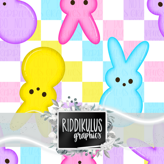 Peep The Bunnies (Pastel Checkered)