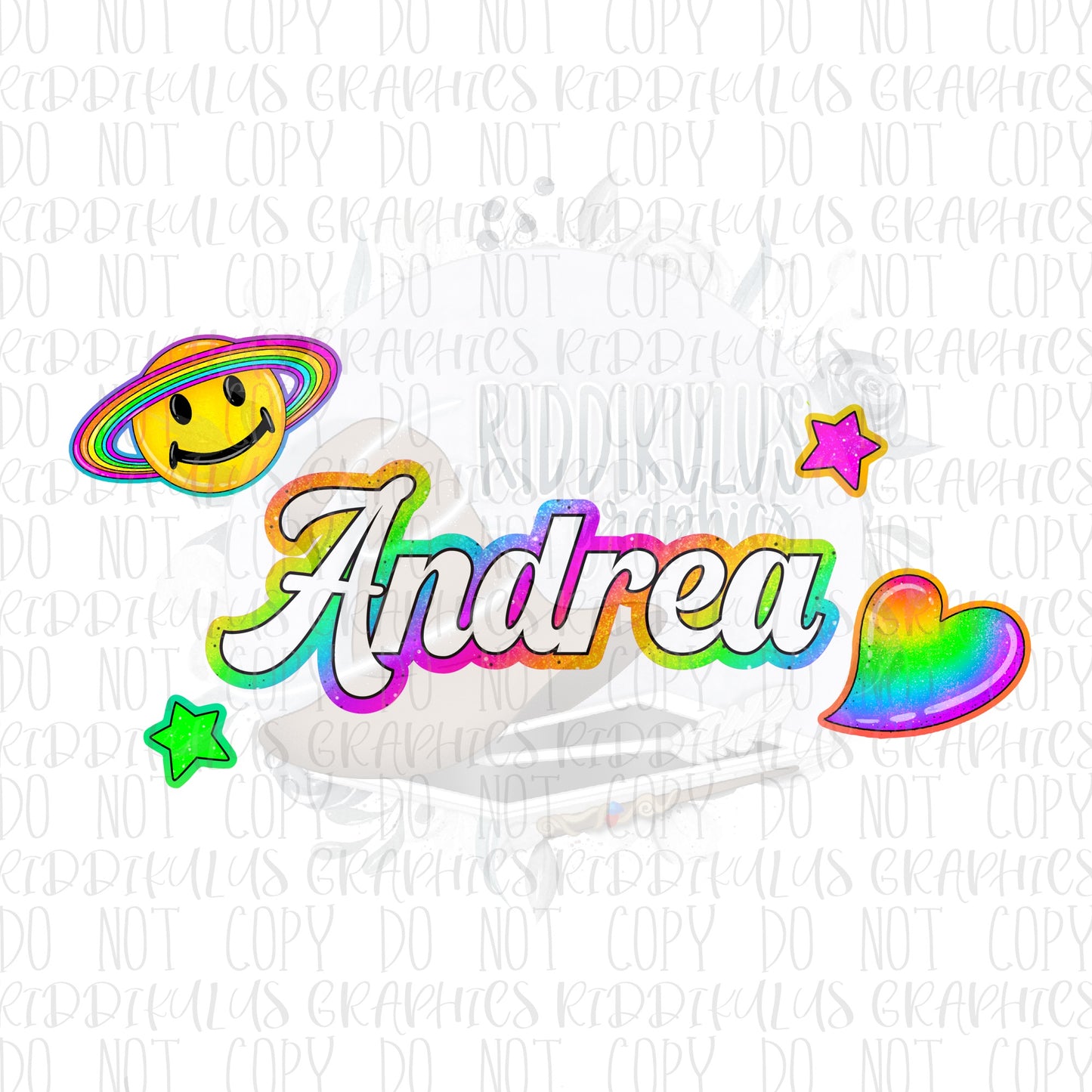 Neon Rainbow Name File PNG